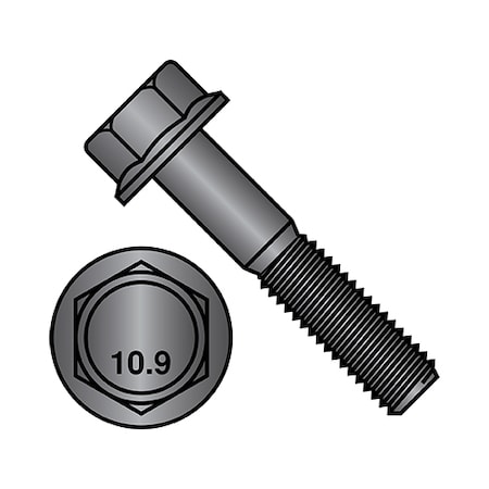 M6-1.0X25 Flange Bolts, Black Steel, 1000 PK MPN:M625BF10BP
