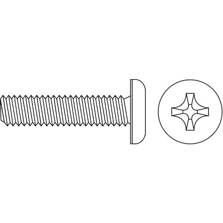 #4-40 x 3/8 in Phillips Pan Machine Screw, Zinc Plated Steel, 100 PK MPN:MPPII0-400370-100P