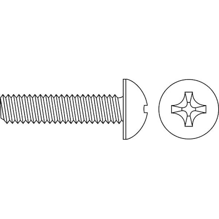 #10-32 x 1-3/4 in Phillips Round Machine Screw, Zinc Plated Steel, 100 PK MPN:MPRFI-1001750-100P