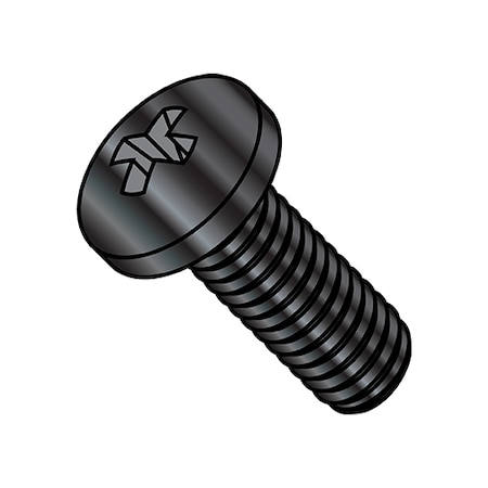 #10-24 x 5/8 in Phillips Pan Machine Screw, Black Oxide Steel, 1000 PK MPN:MS51957-64B