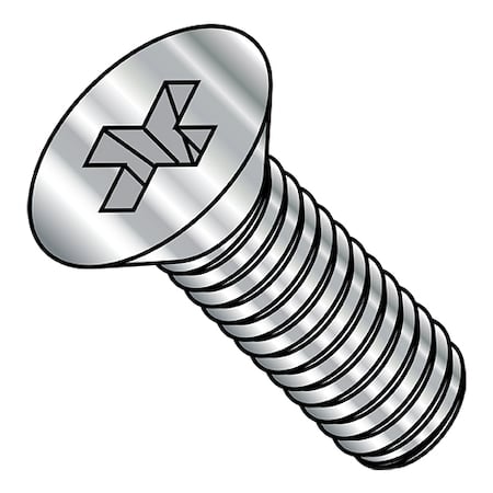 #0-80 x 3/16 in Phillips Flat Machine Screw, Plain Stainless Steel, 5000 PK MPN:MS51960-2