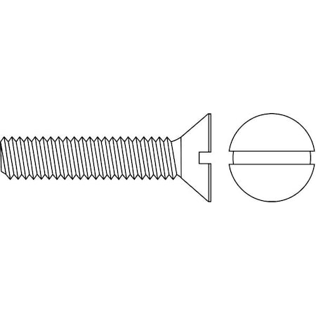 #10-32 x 3/8 in Slotted Flat Machine Screw, Zinc Plated Steel, 100 PK MPN:MSFFI-1000370-100P