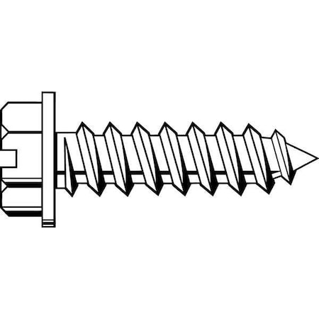 Sheet Metal Screw, #8 x 2 in, Zinc Plated Steel Flange Hex Head Slotted Drive, 100 PK MPN:SMHWI0-802000SL-100P