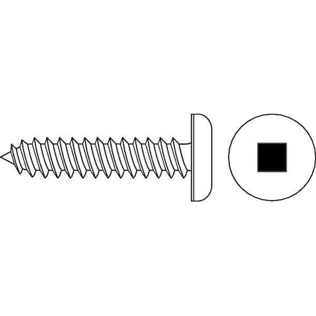 Sheet Metal Screw, #10 x 1-1/4 in, Zinc Plated Steel Pan Head Square Drive, 100 PK MPN:SMQPI-1001250-100P