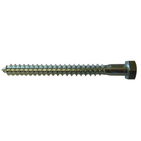 Lag Screw, 3/8 in, 1 in, Steel, Zinc Plated Hex External Hex Drive, 100 PK MPN:U08280.037.0100