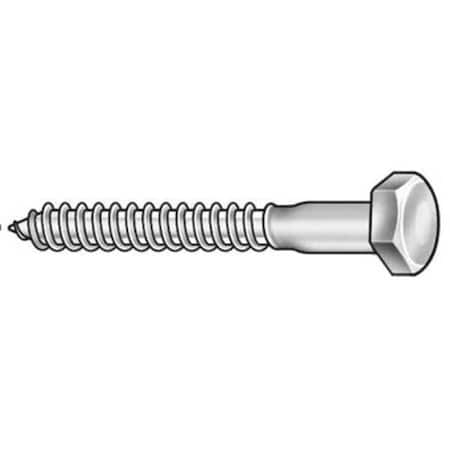 Lag Screw, 3/8 in, 4 in, Steel, Zinc Plated Hex External Hex Drive, 50 PK MPN:U08280.037.0400