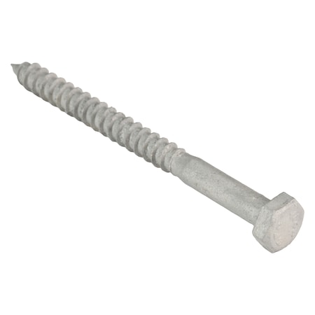 Lag Screw, 1/4 in, 3 in, Steel, Hot Dipped Galvanized Hex External Hex Drive, 100 PK MPN:U08450.025.0300