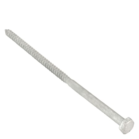 Lag Screw, 1/4 in, 6 in, Steel, Hot Dipped Galvanized Hex External Hex Drive, 100 PK MPN:U08450.025.0600