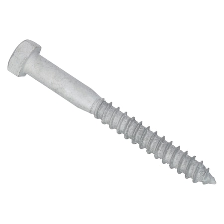 Lag Screw, 3/8 in, 3-1/2 in, Steel, Hot Dipped Galvanized Hex External Hex Drive, 50 PK MPN:U08450.037.0350