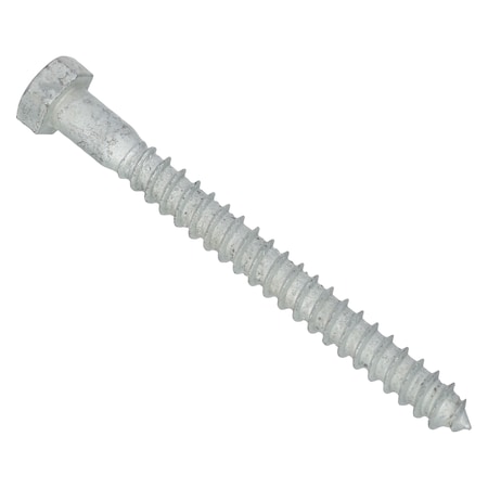 Lag Screw, 3/8 in, 4 in, Steel, Hot Dipped Galvanized Hex External Hex Drive, 50 PK MPN:U08450.037.0400
