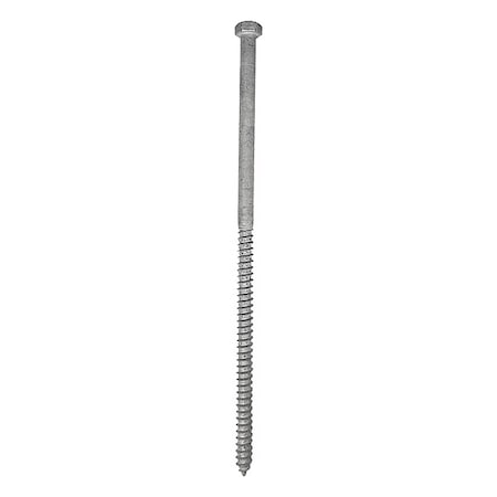 Lag Screw, 3/8 in, 10 in, Steel, Hot Dipped Galvanized Hex External Hex Drive, 50 PK MPN:U08450.037.1000