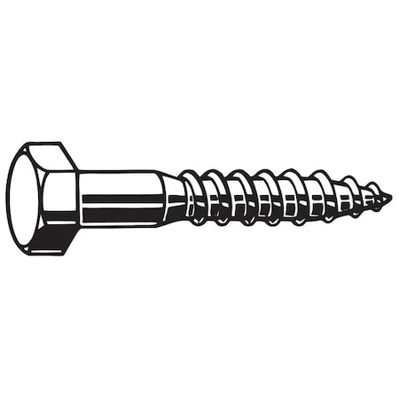 Lag Screw, 5/8 in, 6 in, Steel, Hot Dipped Galvanized Hex External Hex Drive, 25 PK MPN:U08450.062.0600
