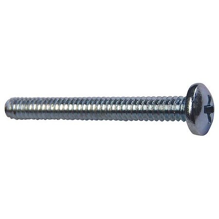 #10-32 x 1 in Phillips Round Machine Screw, Zinc Plated Steel, 100 PK MPN:U24211.019.0101