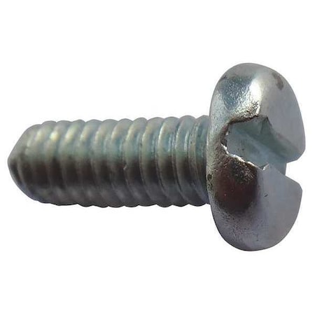#8-32 x 1/2 in Slotted Pan Machine Screw, Zinc Plated Steel, 100 PK MPN:U24520.016.0050