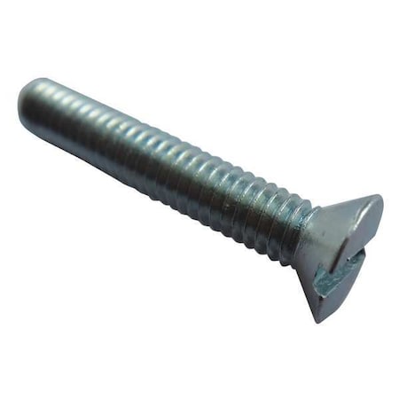 #8-32 x 1 in Slotted Flat Machine Screw, Zinc Plated Steel, 100 PK MPN:U24540.016.0100