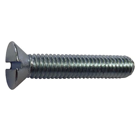 #10-32 x 1-1/2 in Slotted Flat Machine Screw, Zinc Plated Steel, 100 PK MPN:U24540.019.0151