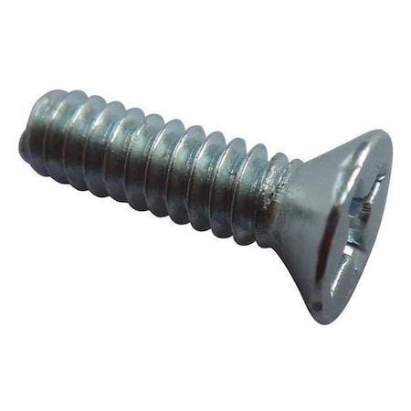 #4-40 x 3/8 in Phillips Flat Machine Screw, Zinc Plated Steel, 100 PK MPN:U24670.011.0037