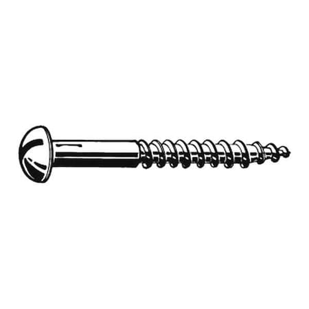Wood Screw, #6, 1-1/2 in, Zinc Plated Steel Round Head Slotted Drive, 100 PK MPN:U25110.013.0150