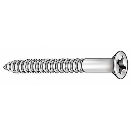 Wood Screw, #4, 3/4 in, Zinc Plated Steel Flat Head Phillips Drive, 100 PK MPN:U25120.011.0075