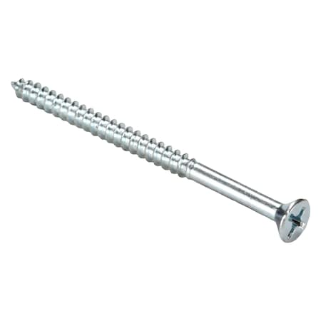 Wood Screw, No. 8, 2-1/2 in, Zinc Plated Steel Flat Head Phillips Drive, 100 PK MPN:U25120.016.0250