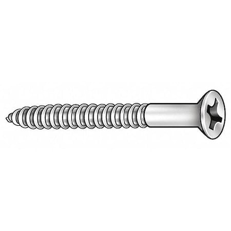 Wood Screw, #14, 2-1/2 in, Zinc Plated Steel Flat Head Phillips Drive, 100 PK MPN:U25120.024.0250