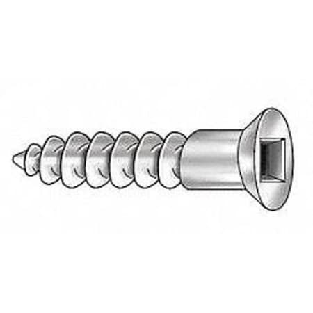 Wood Screw, #8, 1 in, Zinc Plated Steel Flat Head Square Drive, 100 PK MPN:U25140.016.0100