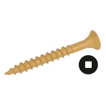 Wood Screw, #12, 3 in, Zinc Plated Steel Flat Head Square Drive, 100 PK MPN:U25140.021.0300