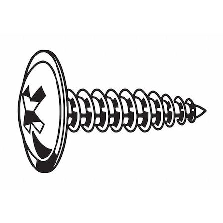 Sheet Metal Screw, #6 x 3/8 in, Zinc Plated Steel Wafer Head Phillips Drive, 100 PK MPN:U26456.013.0037