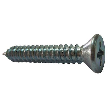 Sheet Metal Screw, #6 x 1-1/2 in, Zinc Plated Steel Flat Head Phillips Drive, 100 PK MPN:U26680.013.0150