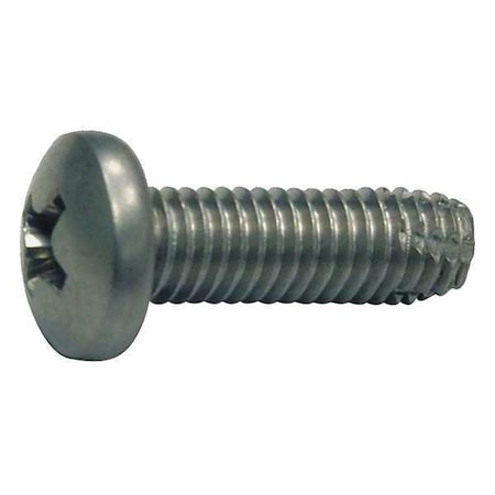 Thread Cutting Screw, #8 x 1/2 in, Plain Stainless Steel Pan Head Phillips Drive, 100 PK MPN:U27102.016.0050