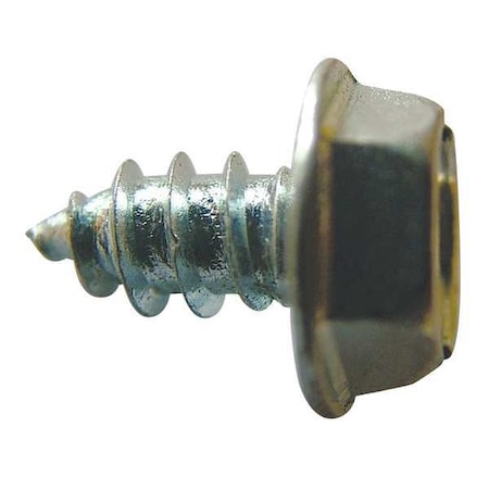 Sheet Metal Screw, #8 x 1-1/4 in, Zinc Plated Steel Flange Hex Head Slotted Drive, 100 PK MPN:U28100.016.0125