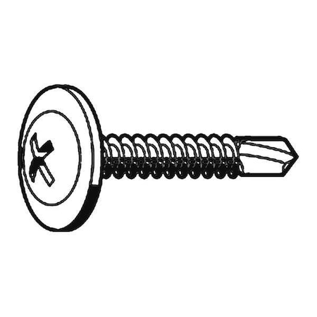 Self-Drilling Screw, #8 x 1-1/4 in, Zinc Plated Steel Wafer Head Phillips Drive, 100 PK MPN:U29580.016.0125