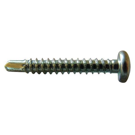 Self-Drilling Screw, #8 x 5/8 in, Zinc Plated Steel Pan Head Phillips Drive, 100 PK MPN:U31820.016.0062