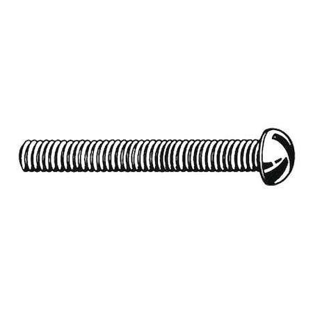 #6-32 x 1 in Slotted Round Machine Screw, Plain Brass, 100 PK MPN:U48210.013.0100