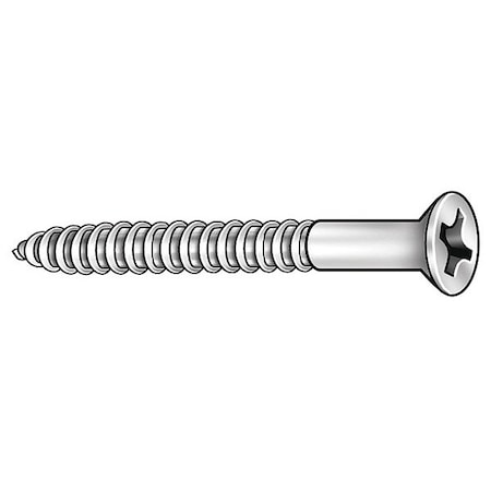 Wood Screw, #8, 1/2 in, Plain Brass Flat Head Phillips Drive, 100 PK MPN:U49876.016.0050