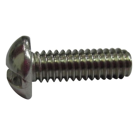 #4-40 x 1/2 in Slotted Round Machine Screw, Plain 18-8 Stainless Steel, 100 PK MPN:U51213.011.0050