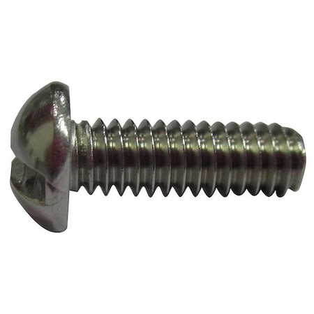 #6-32 x 1/4 in Slotted Round Machine Screw, Plain 18-8 Stainless Steel, 100 PK MPN:U51213.013.0025