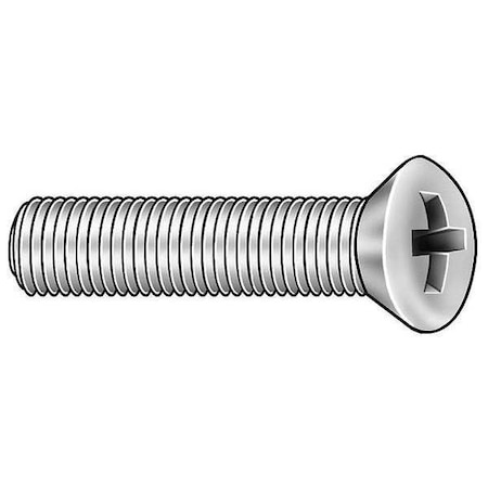 #10-24 x 1 in Phillips Oval Machine Screw, Plain 18-8 Stainless Steel, 100 PK MPN:U51320.019.0100