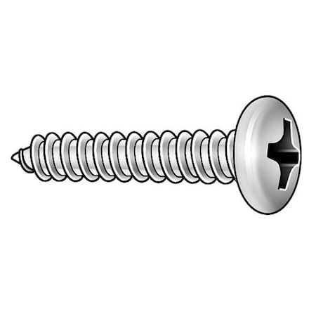Sheet Metal Screw, #8 x 5/8 in, Plain 18-8 Stainless Steel Pan Head Phillips Drive, 100 PK MPN:U51660.016.0062