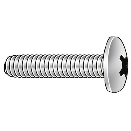 #6-32 x 5/16 in Phillips Truss Machine Screw, Plain 18-8 Stainless Steel, 100 PK MPN:U51862.013.0031