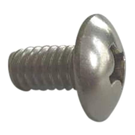 #8-32 x 7/16 in Phillips Truss Machine Screw, Plain 18-8 Stainless Steel, 100 PK MPN:U51862.016.0043