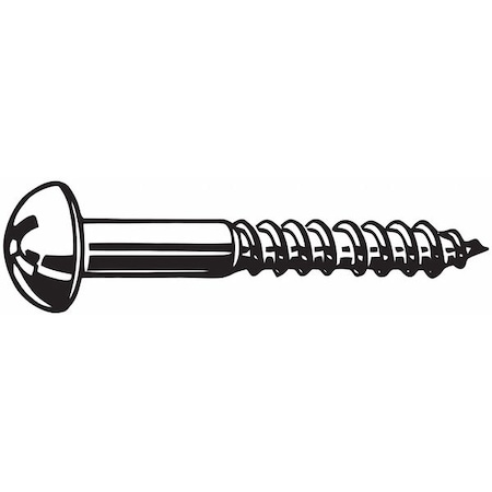 Wood Screw, #8, 1 in, Plain 18-8 Stainless Steel Round Head Phillips Drive, 100 PK MPN:U51866.016.0100