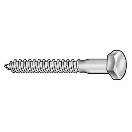Lag Screw, 1/4 in, 3 in, 18-8 Stainless Steel, Plain Hex External Hex Drive, 25 PK MPN:U51900.025.0300