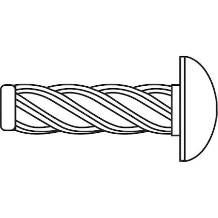U-Drive Screw, Round, Plain 18-8 Stainless Steel, 3/32 in Head Ht, 1/4 in Lg, 1000 PK MPN:UDIX0-40025-1000P