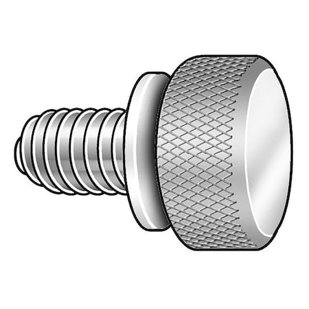 Thumb Screw, #10-24 Thread Size, Round, Plain 18-8 Stainless Steel, 5/32 in Head Ht, 1 in Lg, 5 PK MPN:WFTSSS13