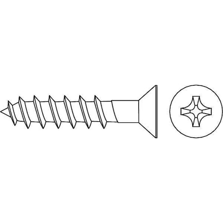 Wood Screw, #9, 1-1/4 in, Zinc Plated Steel Flat Head Phillips Drive, 100 PK MPN:WPFI0-901250-100P