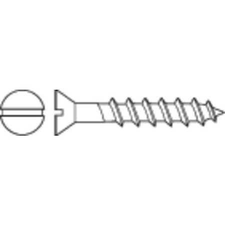 Wood Screw, #10, 3 in, Zinc Plated Steel Flat Head Slotted Drive, 100 PK MPN:WSFI-1003000-100P