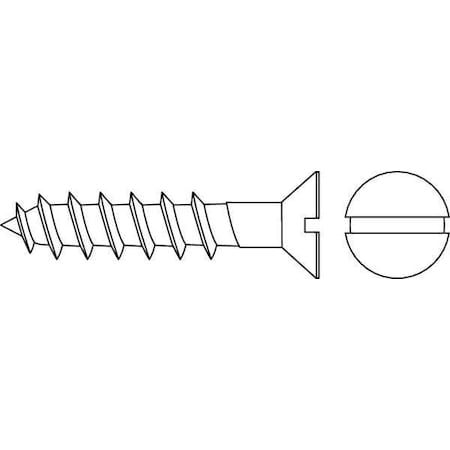 Wood Screw, #6, 3/4 in, Zinc Plated Steel Flat Head Slotted Drive, 100 PK MPN:WSFI0-600750-100P