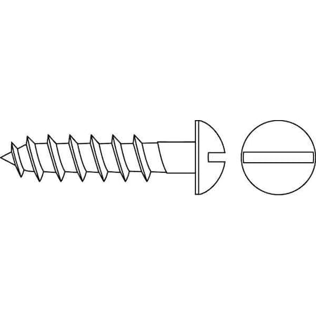 Wood Screw, #4, 1 in, Zinc Plated Steel Round Head Slotted Drive, 100 PK MPN:WSRI0-401000-100P