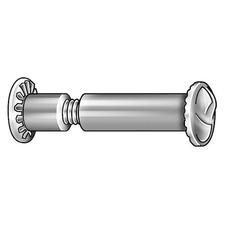 Partition Bolt, #10-24, 1 in Brl Lg, 1/4 in Brl Dia, Stainless Steel Plain, 10 PK MPN:Z4382PAK